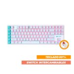 Teclado HypeLegend TKL White Rebel L Brown Switch
