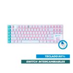 Teclado Mecánico TKL White Rebel L Blue Switch
