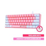 Teclado HypeLegend 60% Rebel Shiro Pinku Red Switch